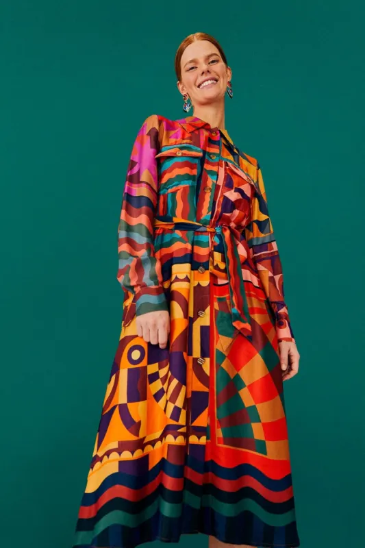 Graphic Scarves Shirtdress sold by FARM Rio