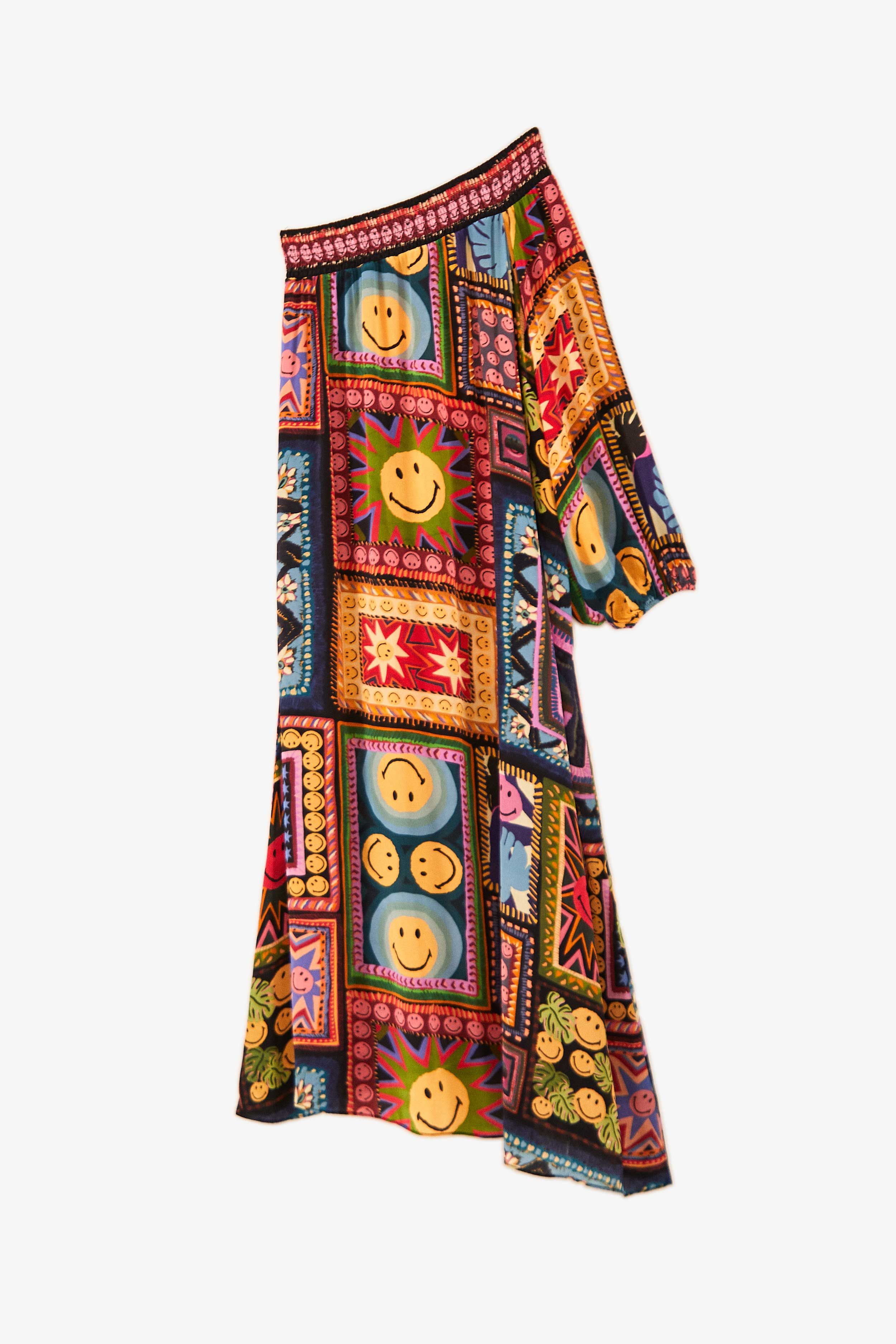 Patchwork Tapestry Smiley® One Shoulder Midi Dress sold by FARM Rio product image thumbnail 6