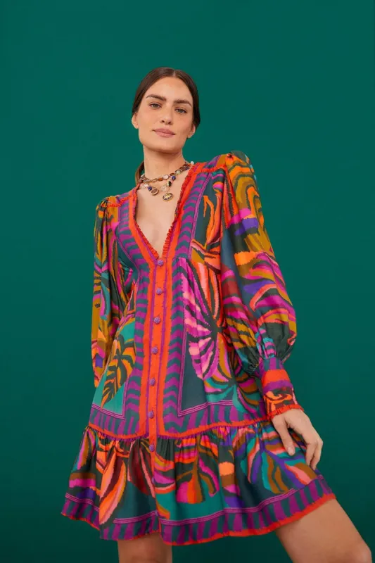 Graphic Foliage Lenzing™ Ecovero™ Viscose Mini Dress sold by FARM Rio