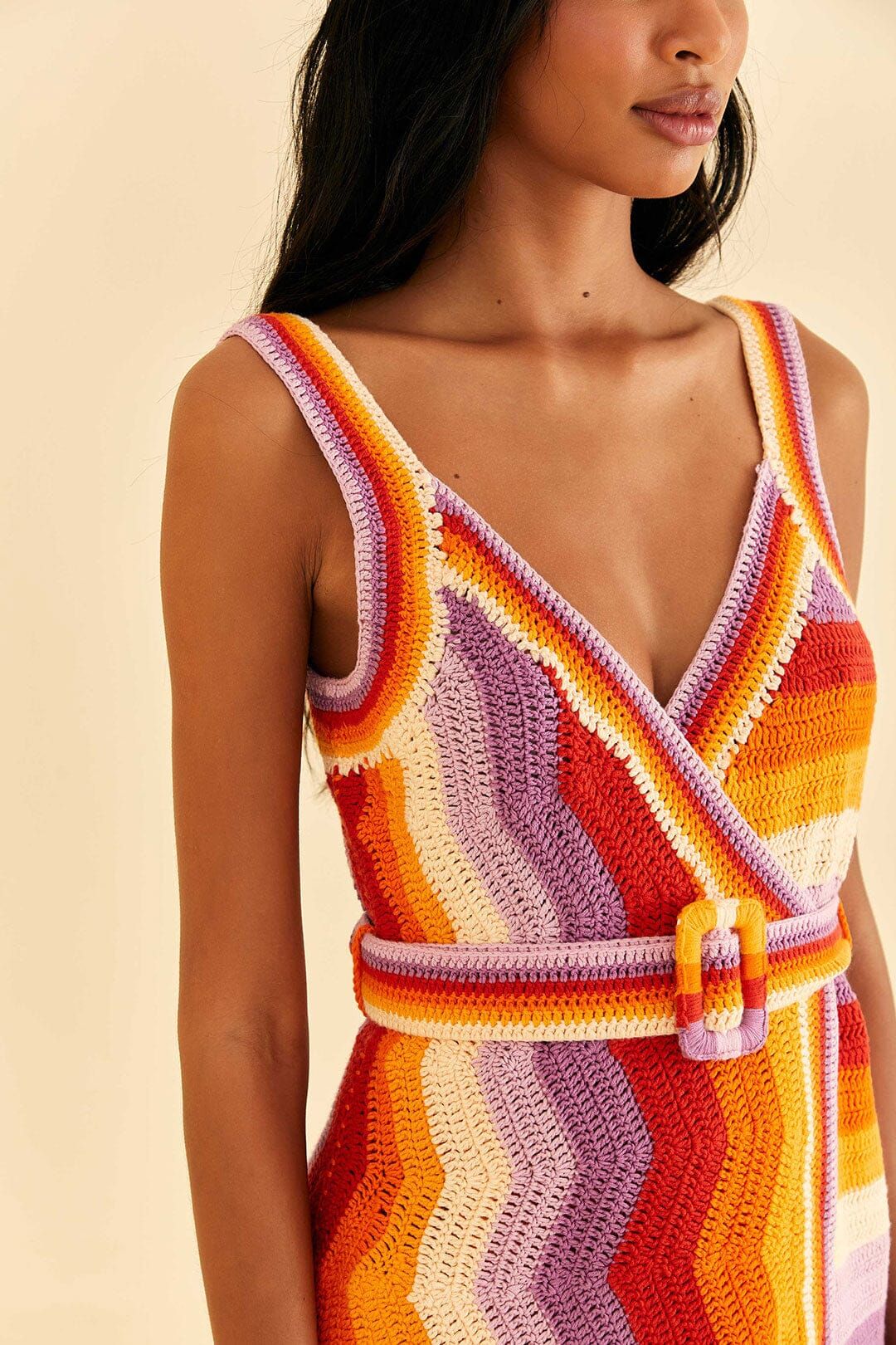 Multi Stripes Crochet Dress sold by FARM Rio product image thumbnail 3