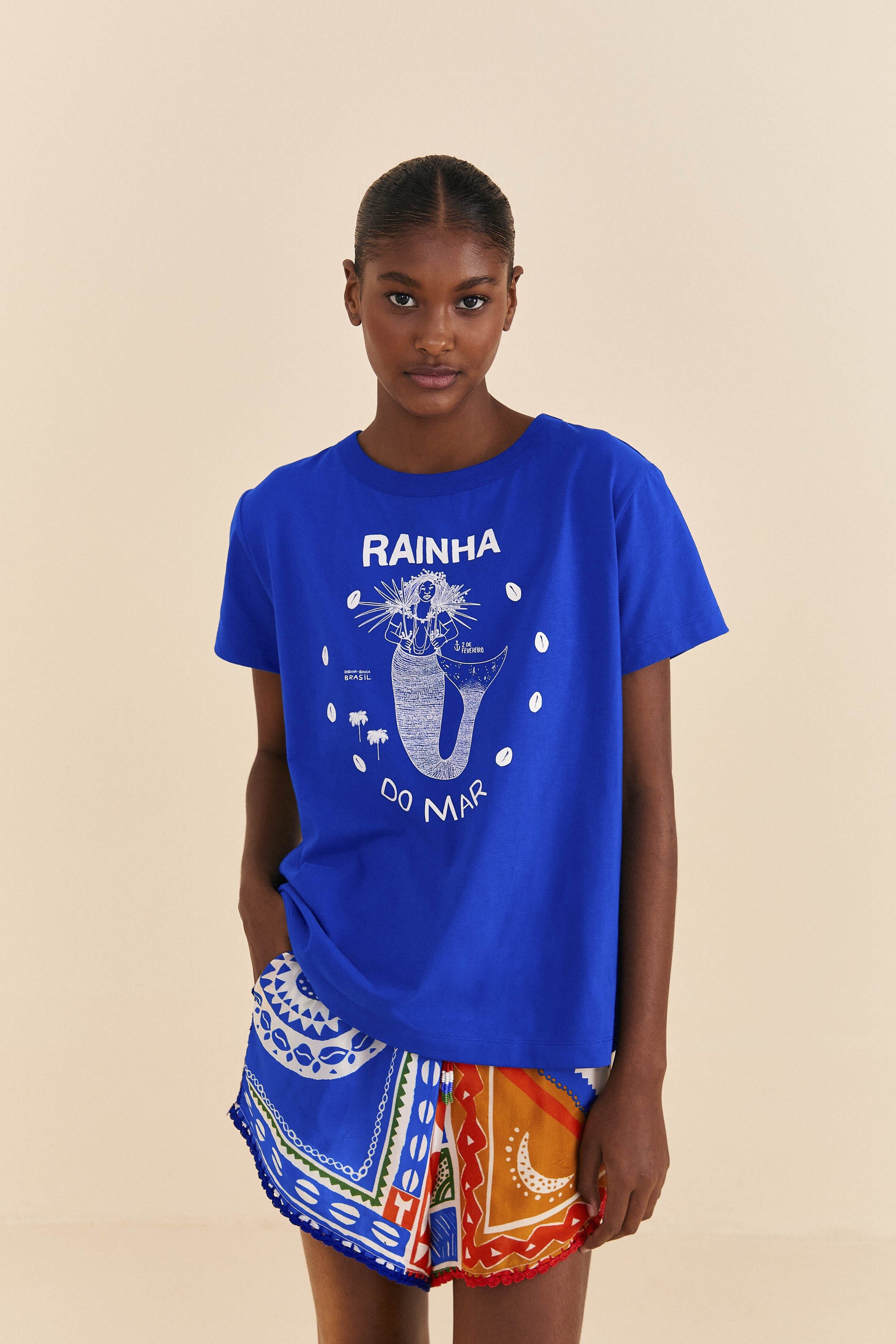 Blue Rainha Do Mar Organic Cotton T-Shirt sold by FARM Rio
