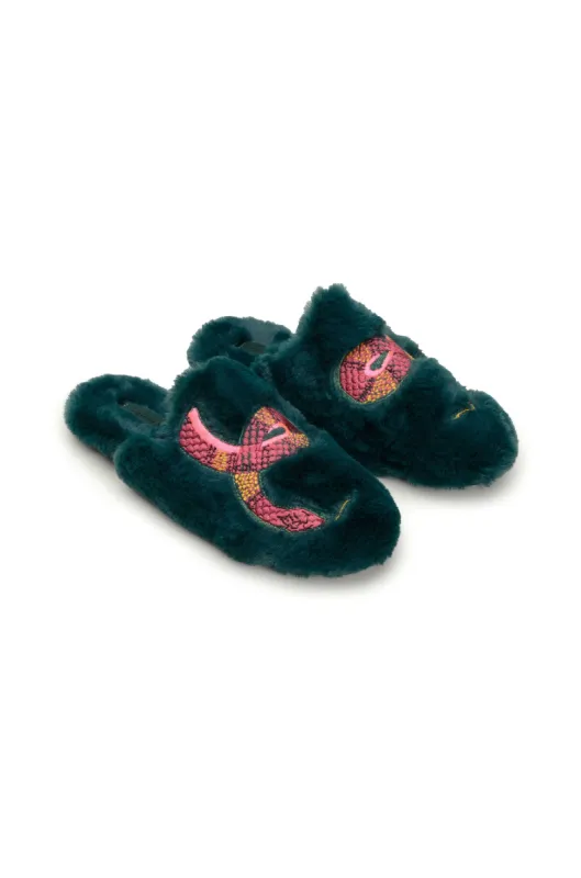 Green Bright Elements Slipper made by FARM Rio
