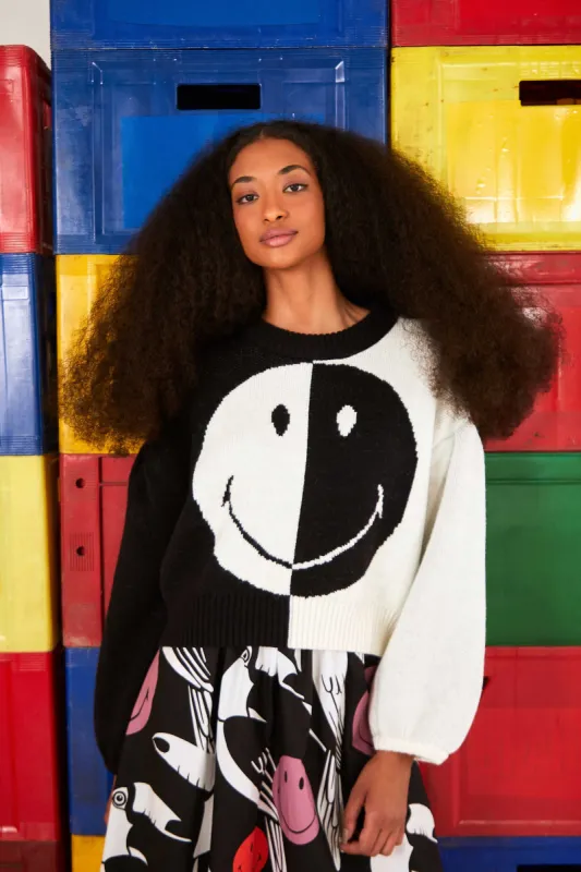 Black & White Smiley® Icon Sweater sold by FARM Rio