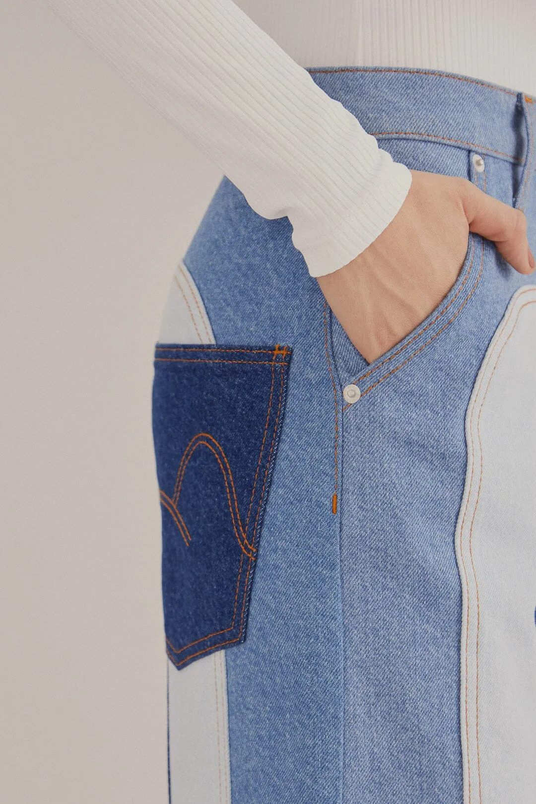 Patchwork Denim Wide Pants sold by FARM Rio product image thumbnail 4