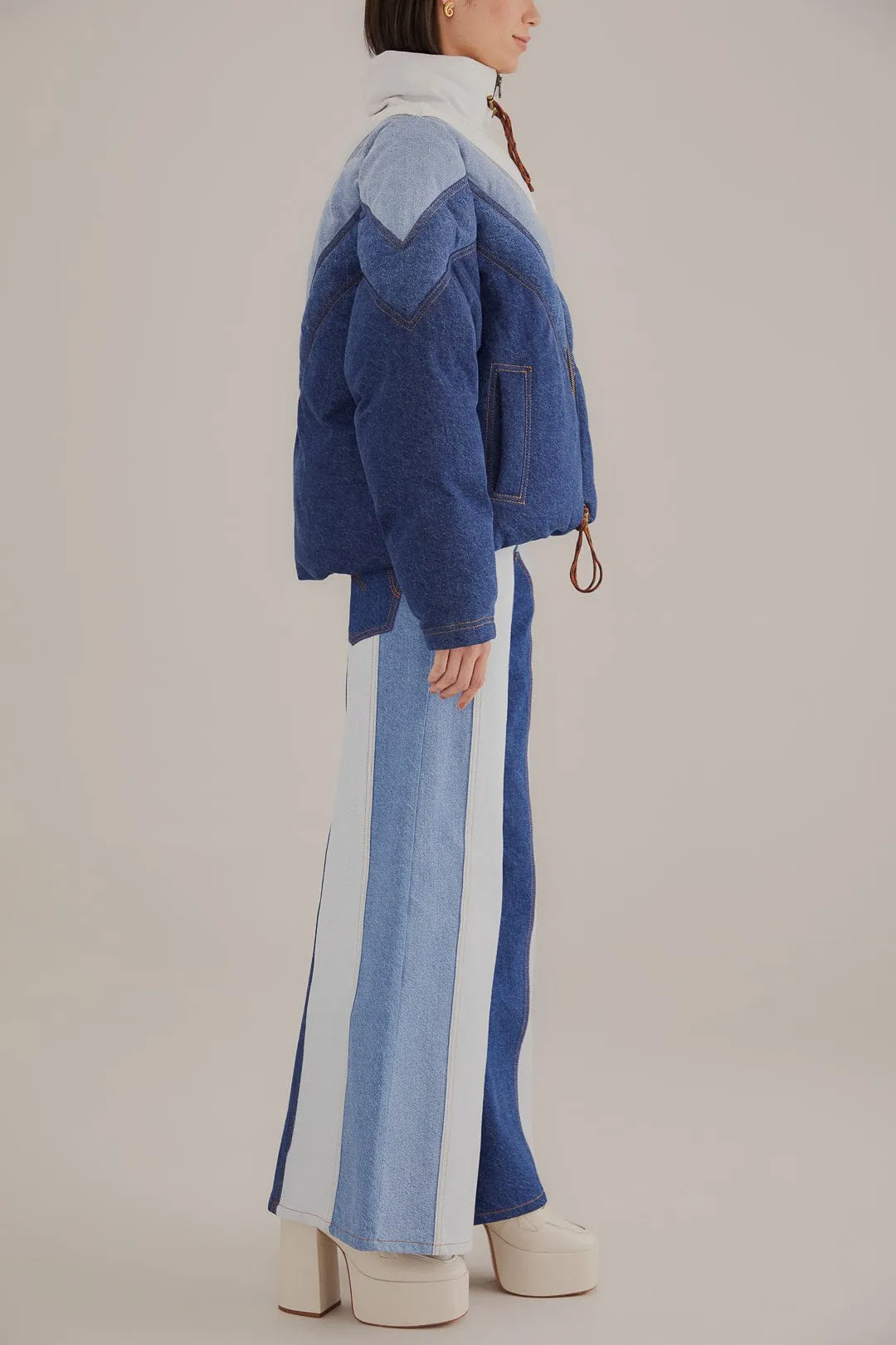 Patchwork Denim Wide Pants sold by FARM Rio product image thumbnail 5