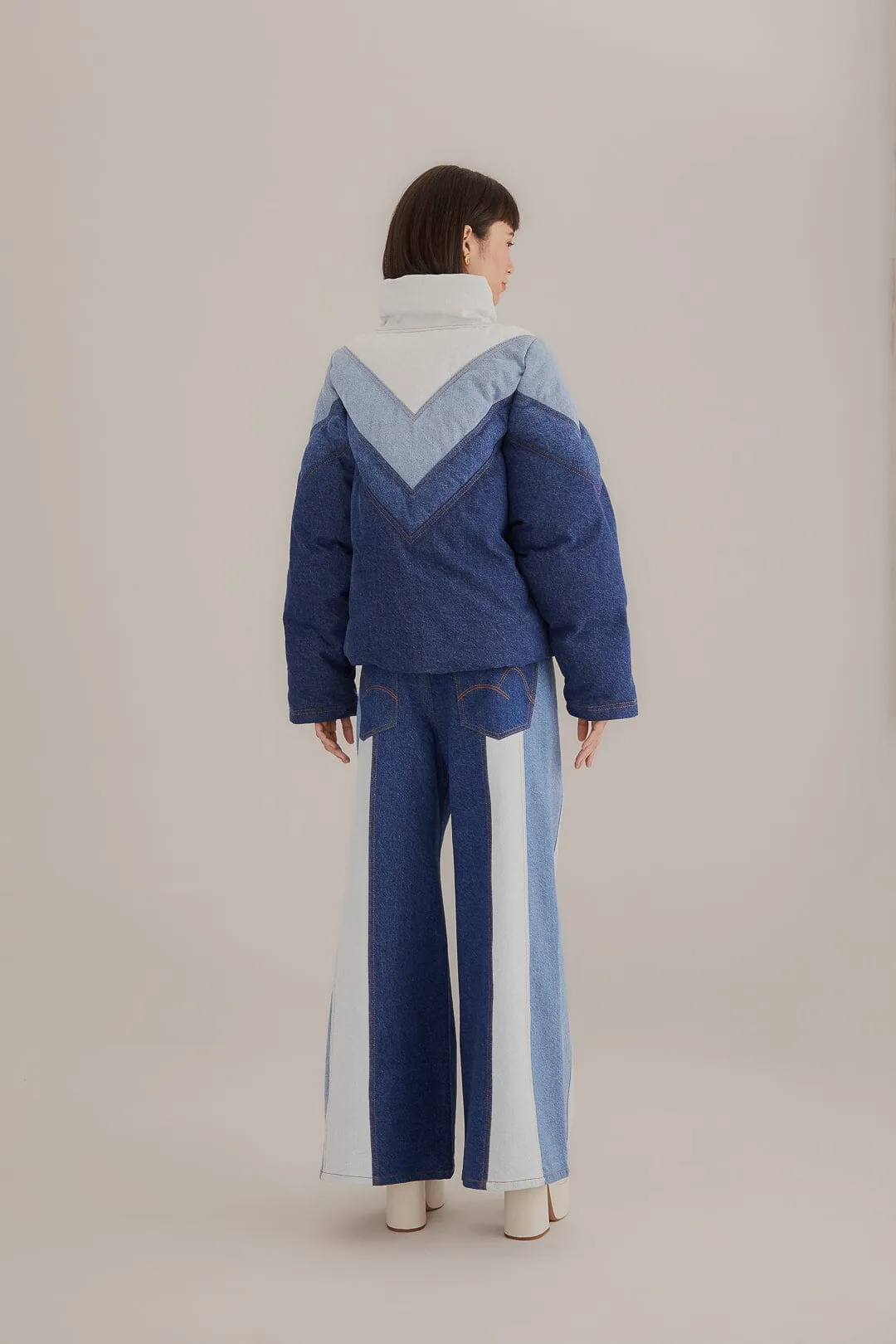 Patchwork Denim Wide Pants sold by FARM Rio product image thumbnail 3