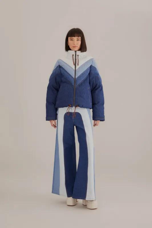 Patchwork Denim Wide Pants sold by FARM Rio