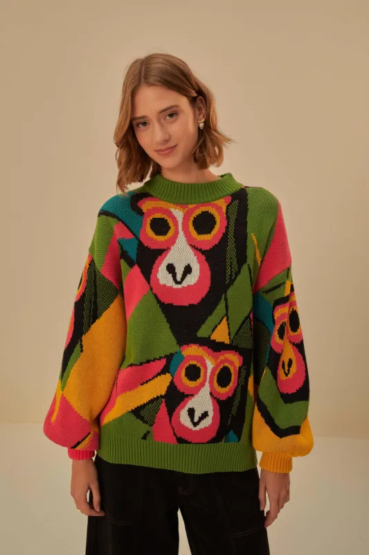 Macaquito Kambo Knit Sweater sold by FARM Rio