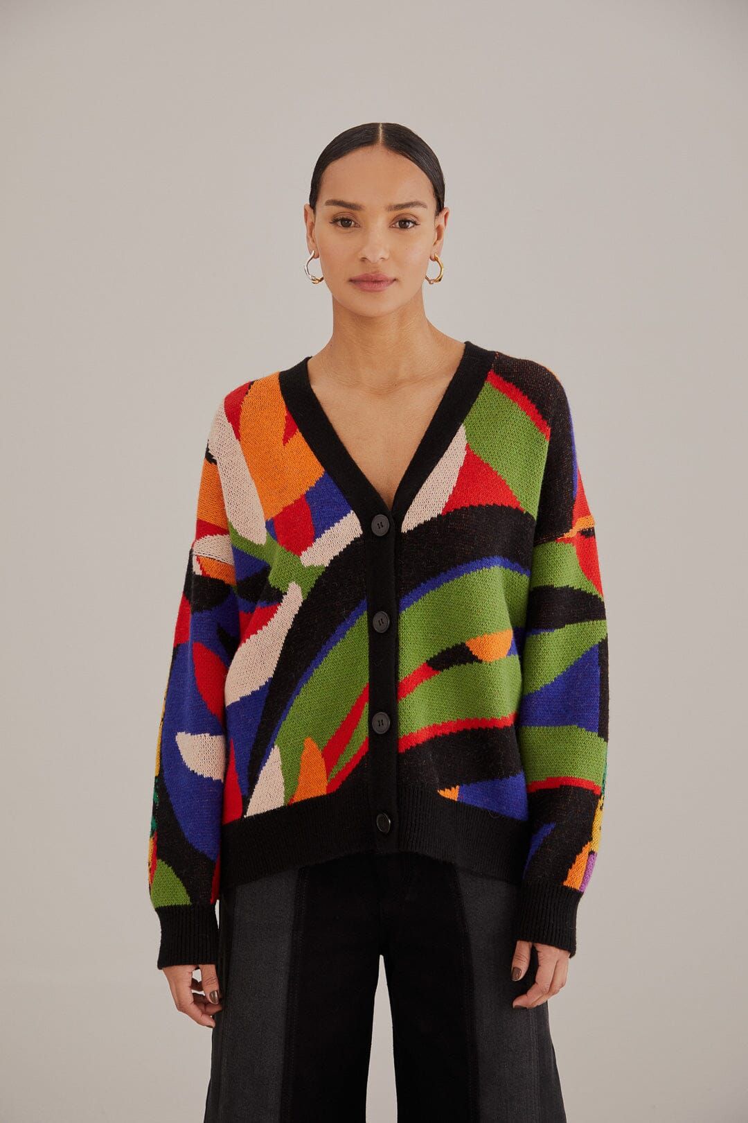 Mixed Flowers Bananas Knit Cardigan sold by FARM Rio