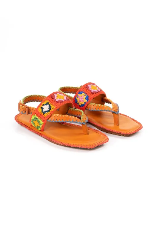 Caramel Crochet Flat Sandal sold by FARM Rio