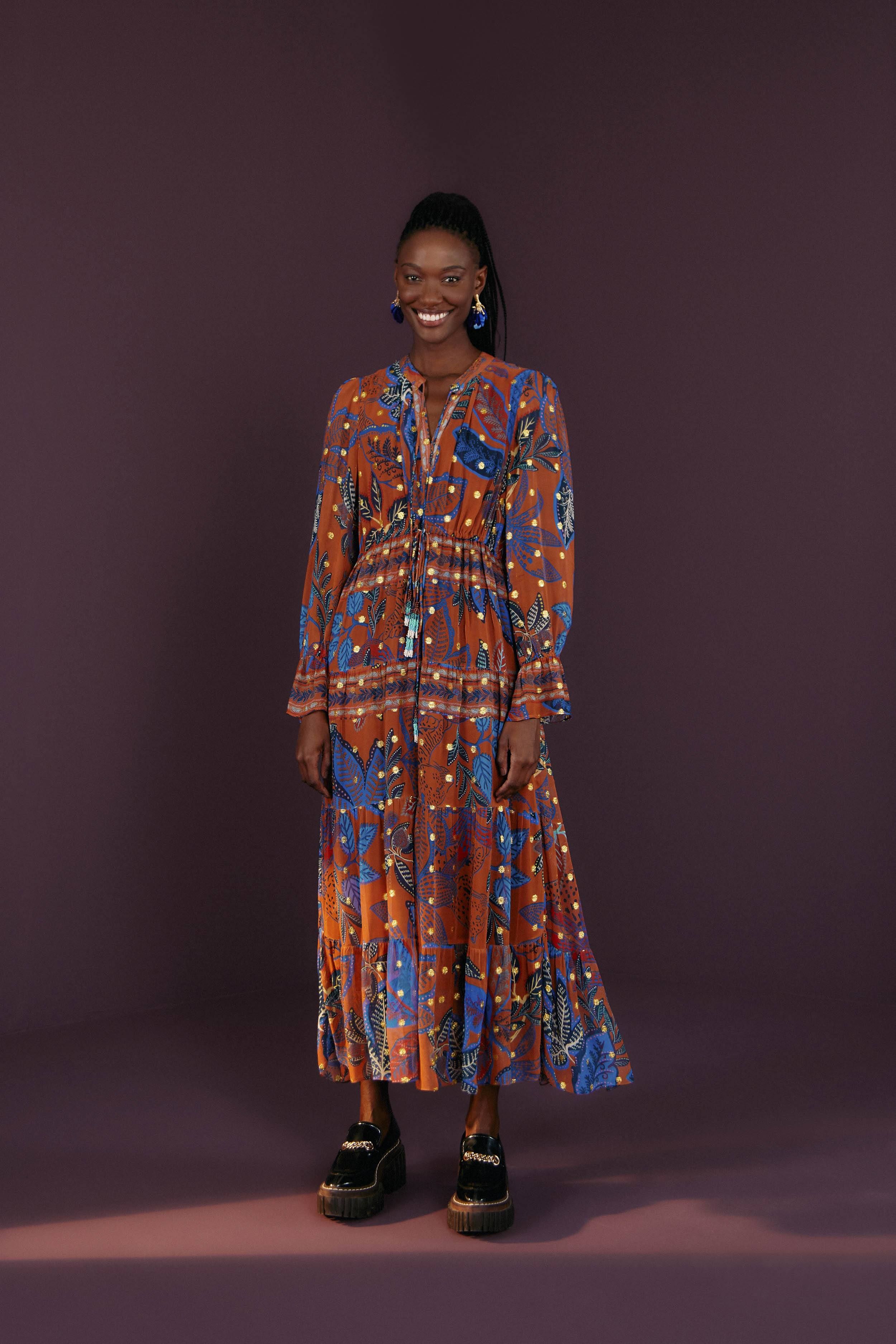 Brown Wild Jungle Midi Dress sold by FARM Rio product image thumbnail 2