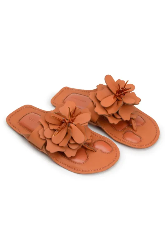 Caramel Flower Flat Sandal sold by FARM Rio