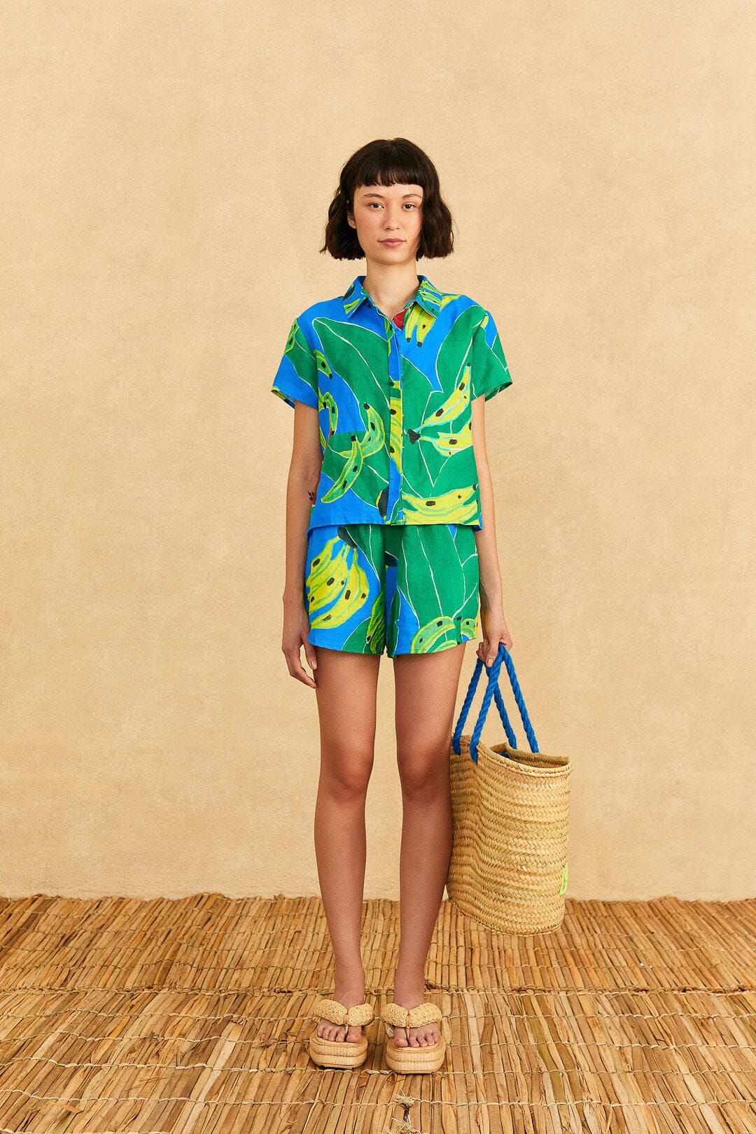Blue Banana Leaves Shirt sold by FARM Rio product image thumbnail 2