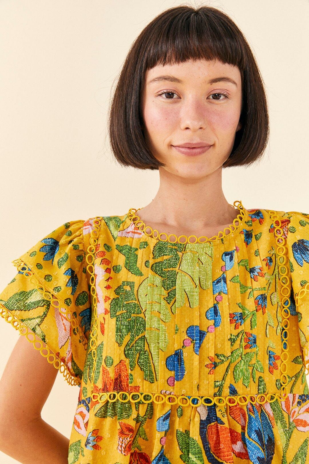 Yellow Summer Garden Blouse sold by FARM Rio product image thumbnail 3