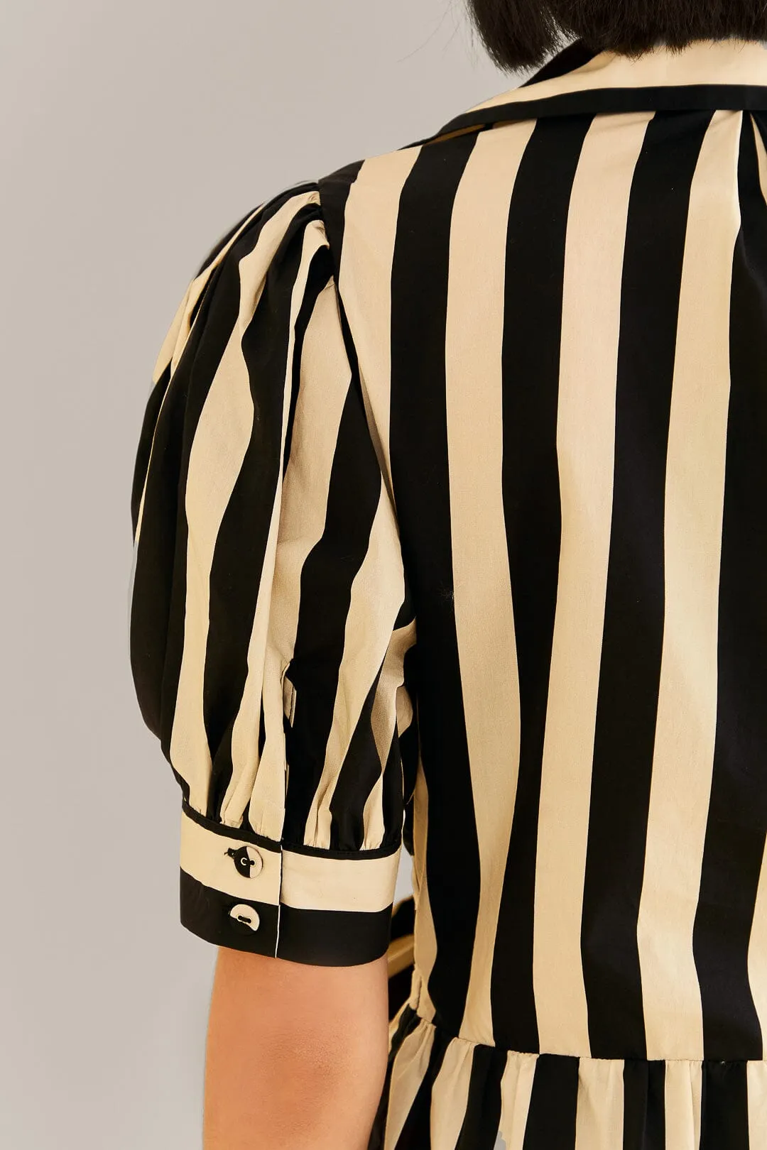 Black Mixed Stripes Short Sleeve Mini Dress sold by FARM Rio product image thumbnail 3