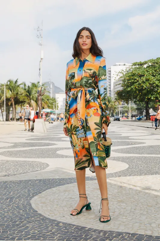 Carioca Lenzing™ Ecovero™ Viscose Midi Dress sold by FARM Rio