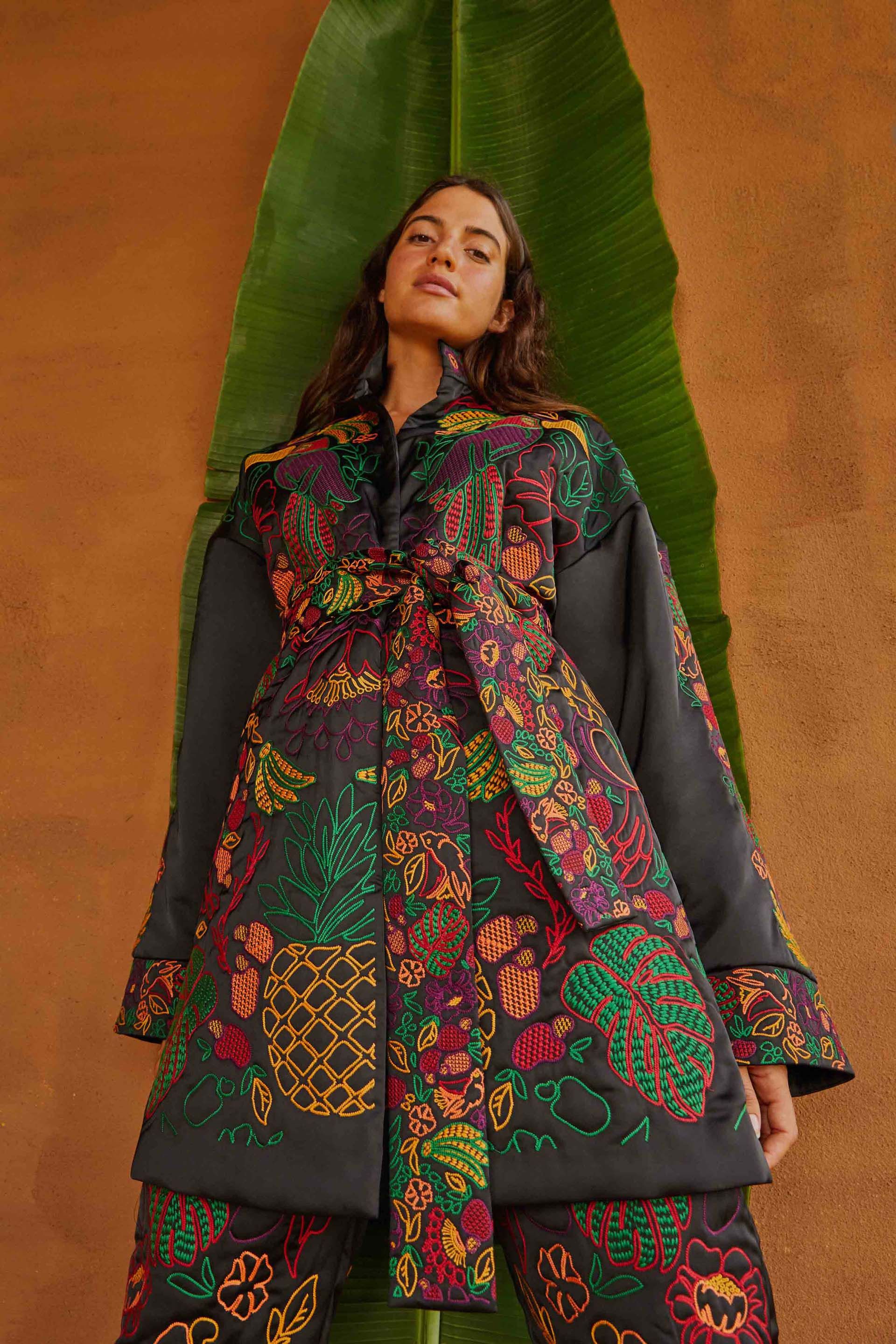 BLACK EMBROIDERED KIMONO sold by FARM Rio