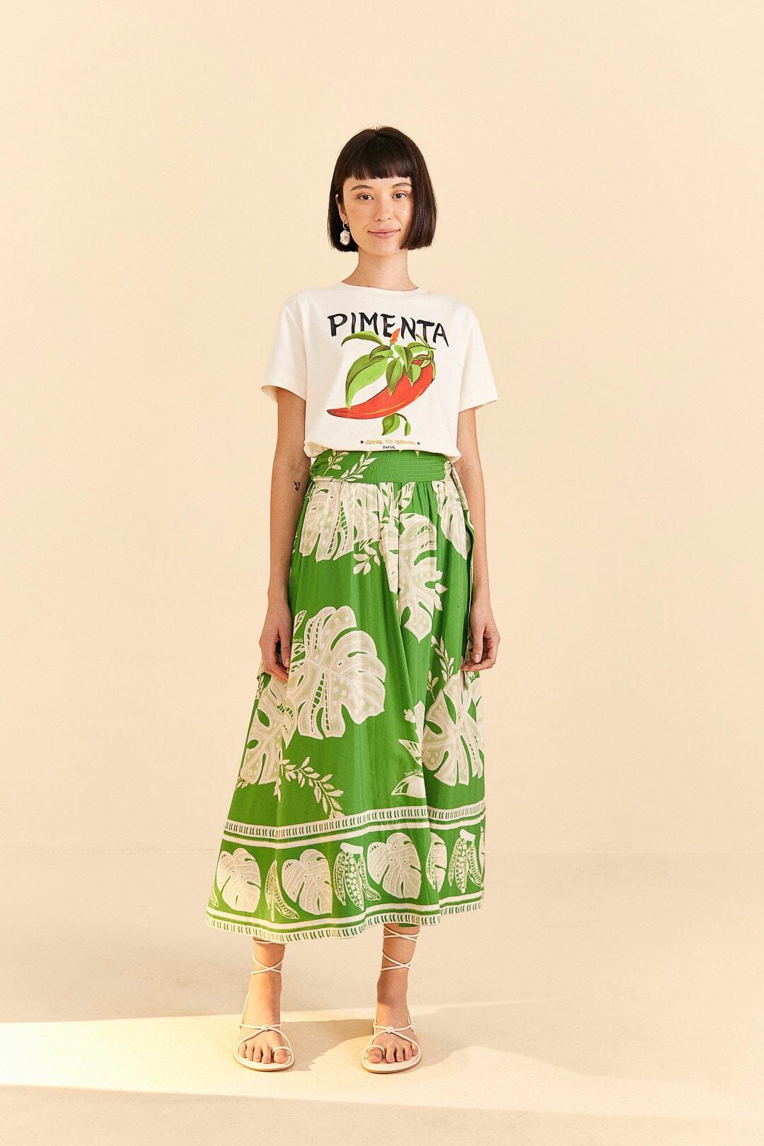 Off-White Peppers Organic Cotton T-shirt sold by FARM Rio product image thumbnail 2