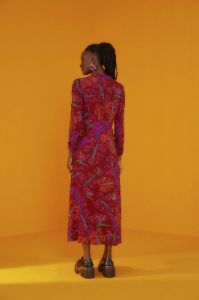 Red Delicate Leaves Maxi Dress sold by FARM Rio