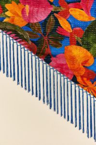 Blue Floral Tropical & Colorful Stripes Sarong sold by FARM Rio