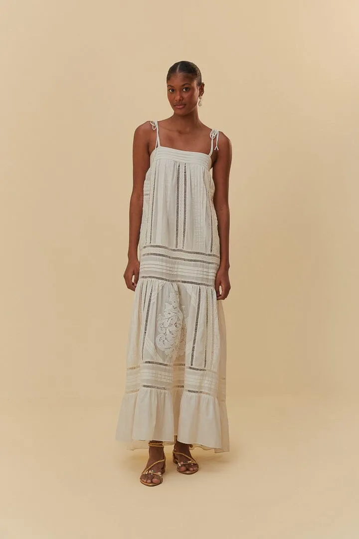 White Lace Sleeveless Midi Dress sold by FARM Rio