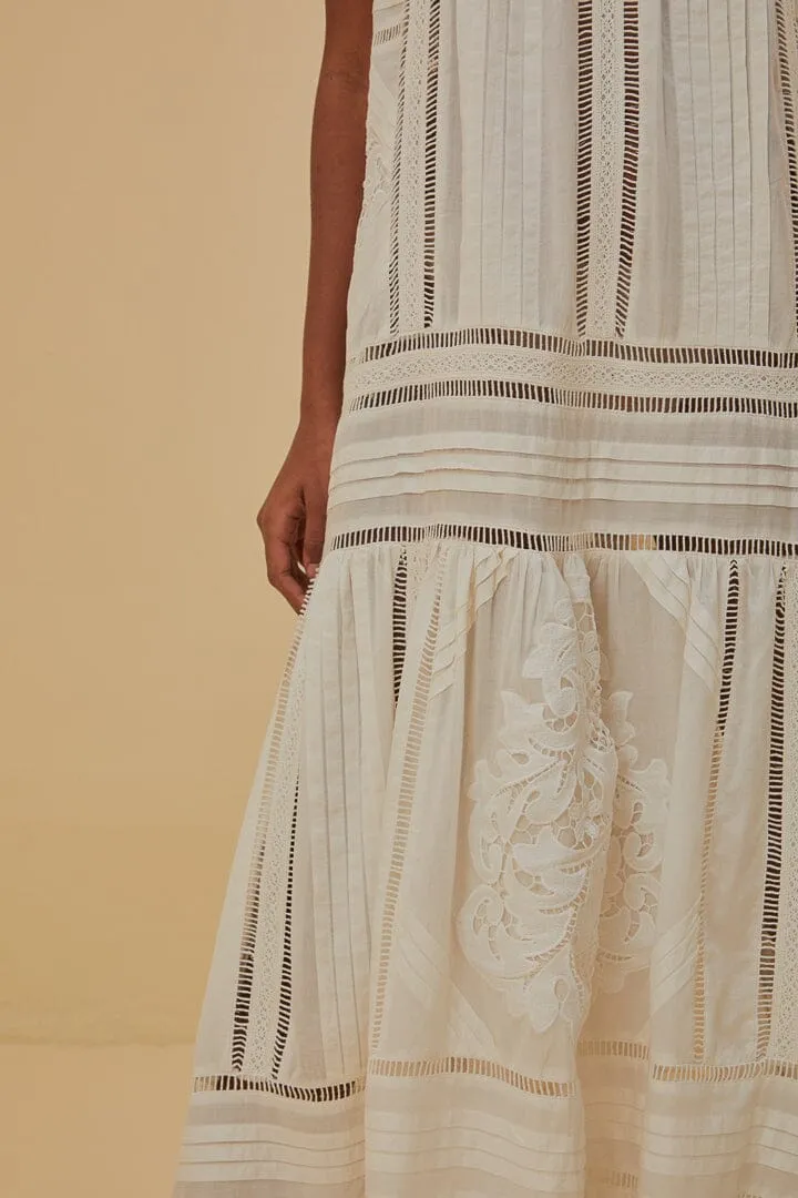 White Lace Sleeveless Midi Dress sold by FARM Rio product image thumbnail 3