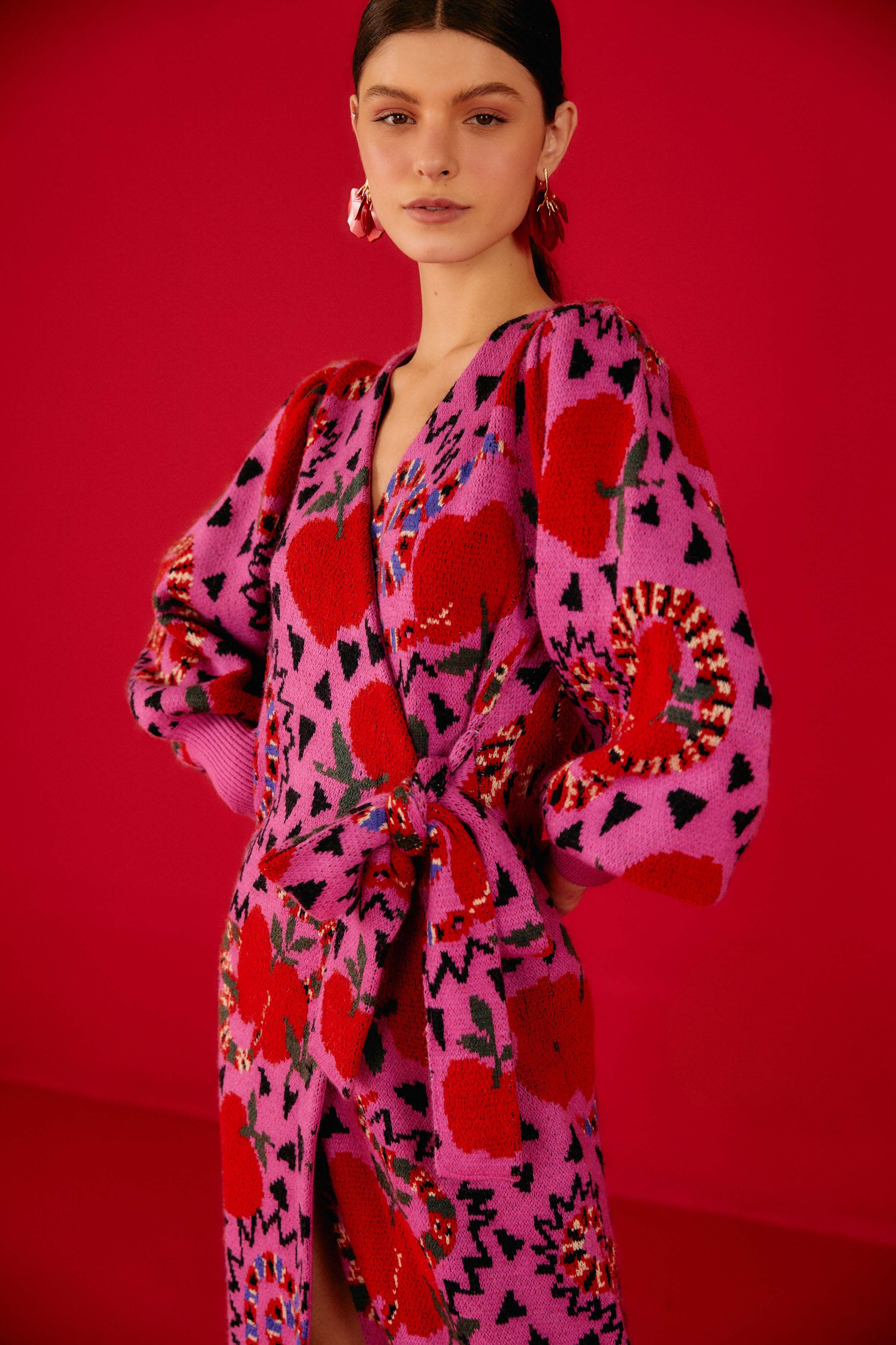 Pink Snake Fruit Sweater Dress sold by FARM Rio product image thumbnail 5