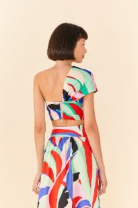 Colorful Monstera Organic Cotton Crop Top sold by FARM Rio