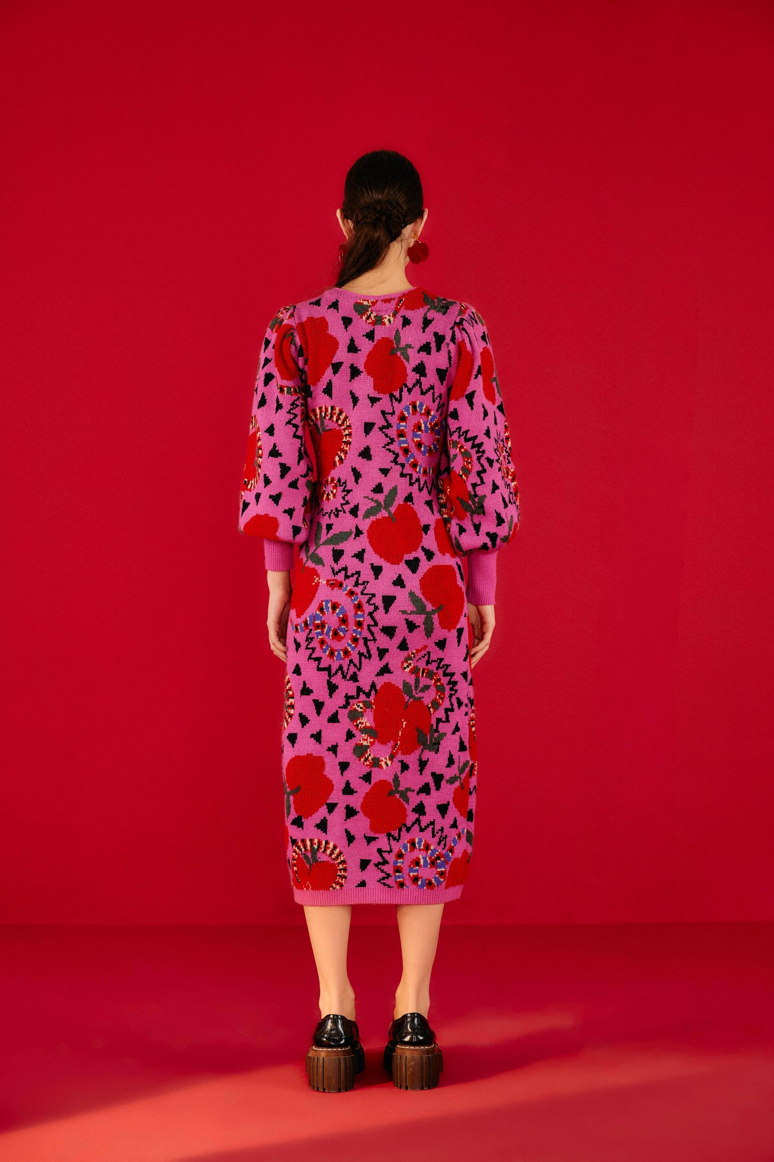Pink Snake Fruit Sweater Dress sold by FARM Rio product image thumbnail 3