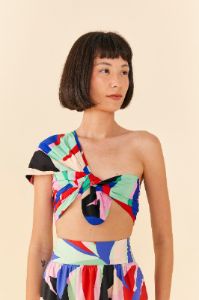 Colorful Monstera Organic Cotton Crop Top sold by FARM Rio