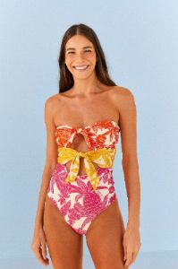 Tropical Woodcut One Piece Swimsuit sold by FARM Rio