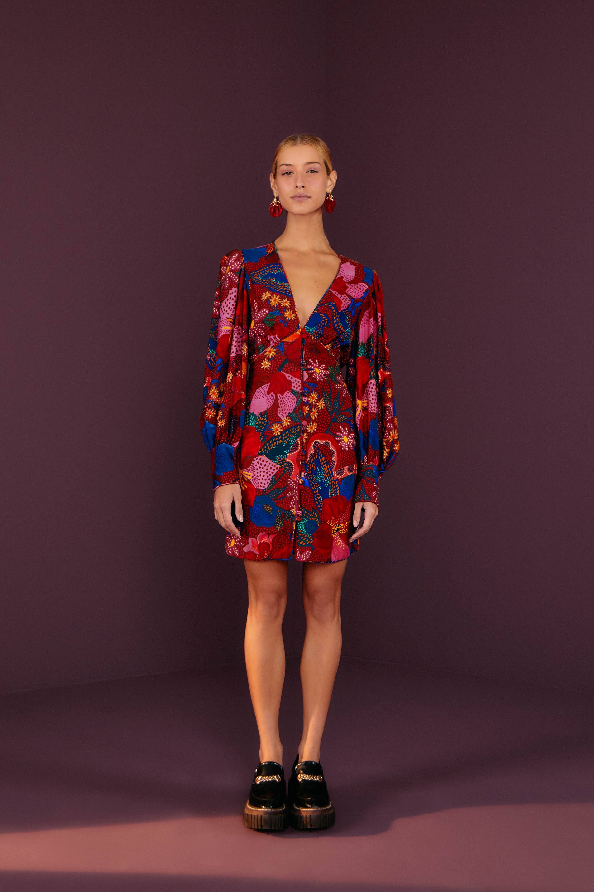 Red Wild Life Mini Dress sold by FARM Rio