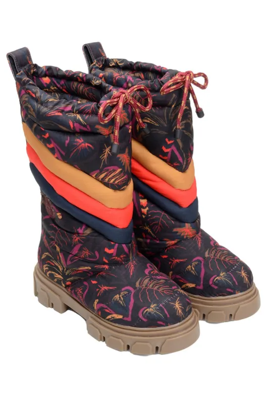 BROWN SUNSET FOREST PUFFY TALL BOOT made by FARM Rio