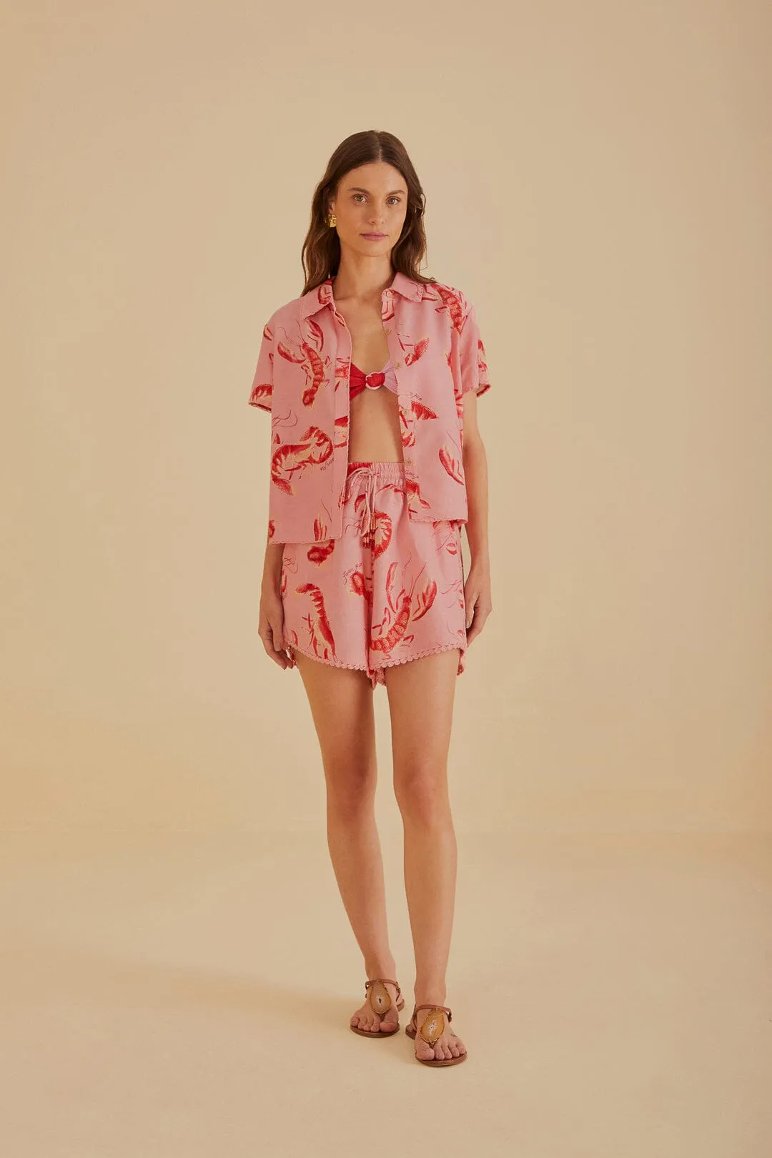 Pink Lobsters Short sold by FARM Rio