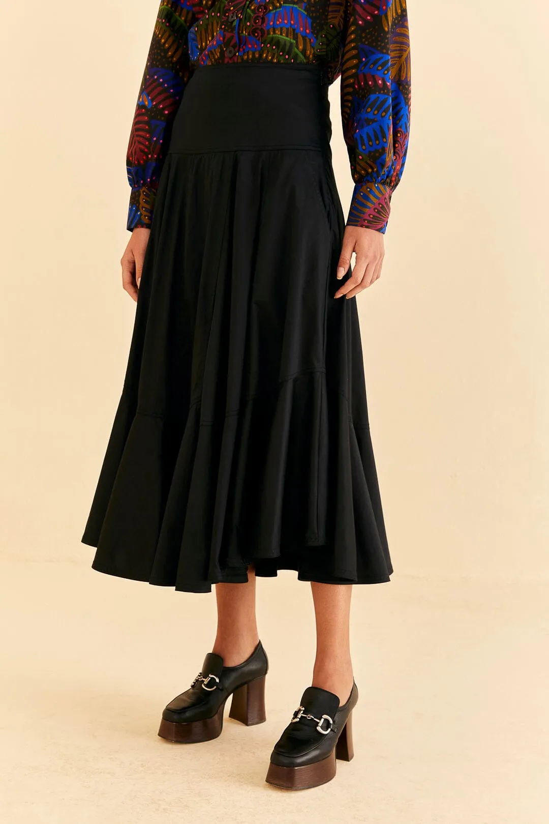 Black Ruffle Maxi Skirt sold by FARM Rio product image thumbnail 3