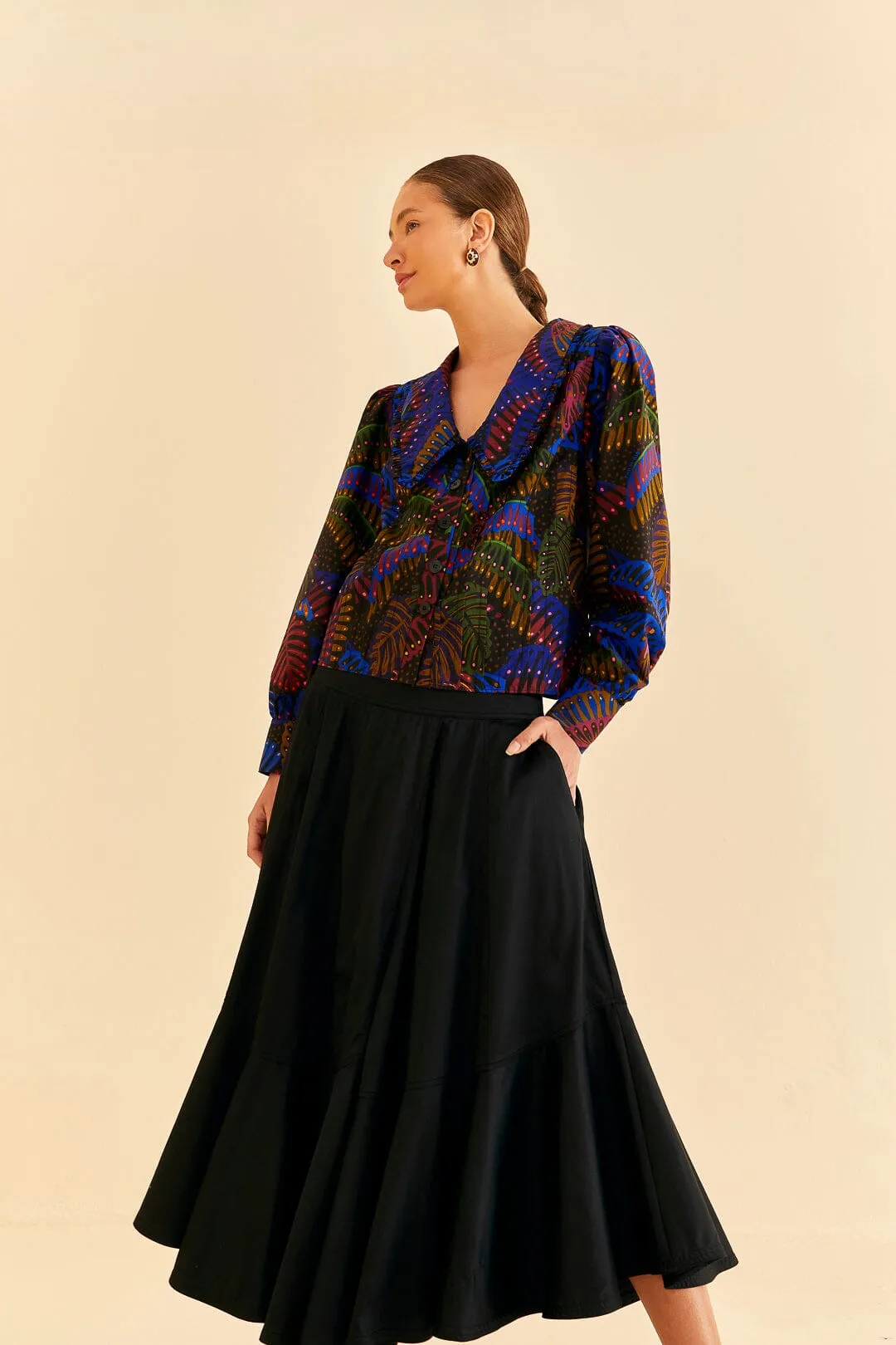 Black Ruffle Maxi Skirt sold by FARM Rio product image thumbnail 2