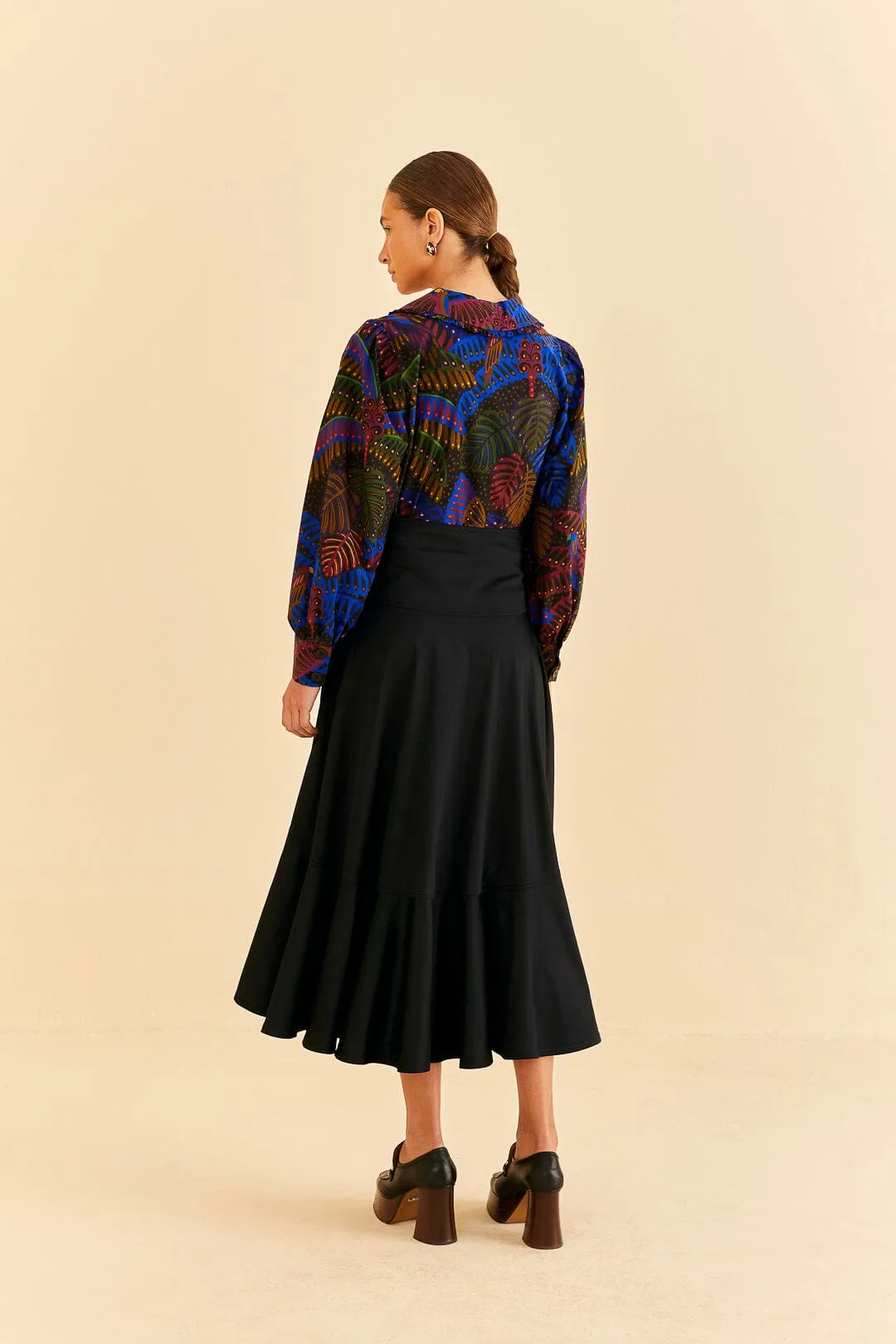 Black Ruffle Maxi Skirt sold by FARM Rio product image thumbnail 4
