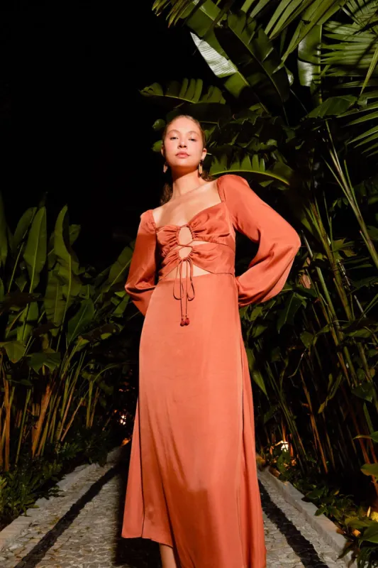 Caramel Cut out Maxi Dress sold by FARM Rio
