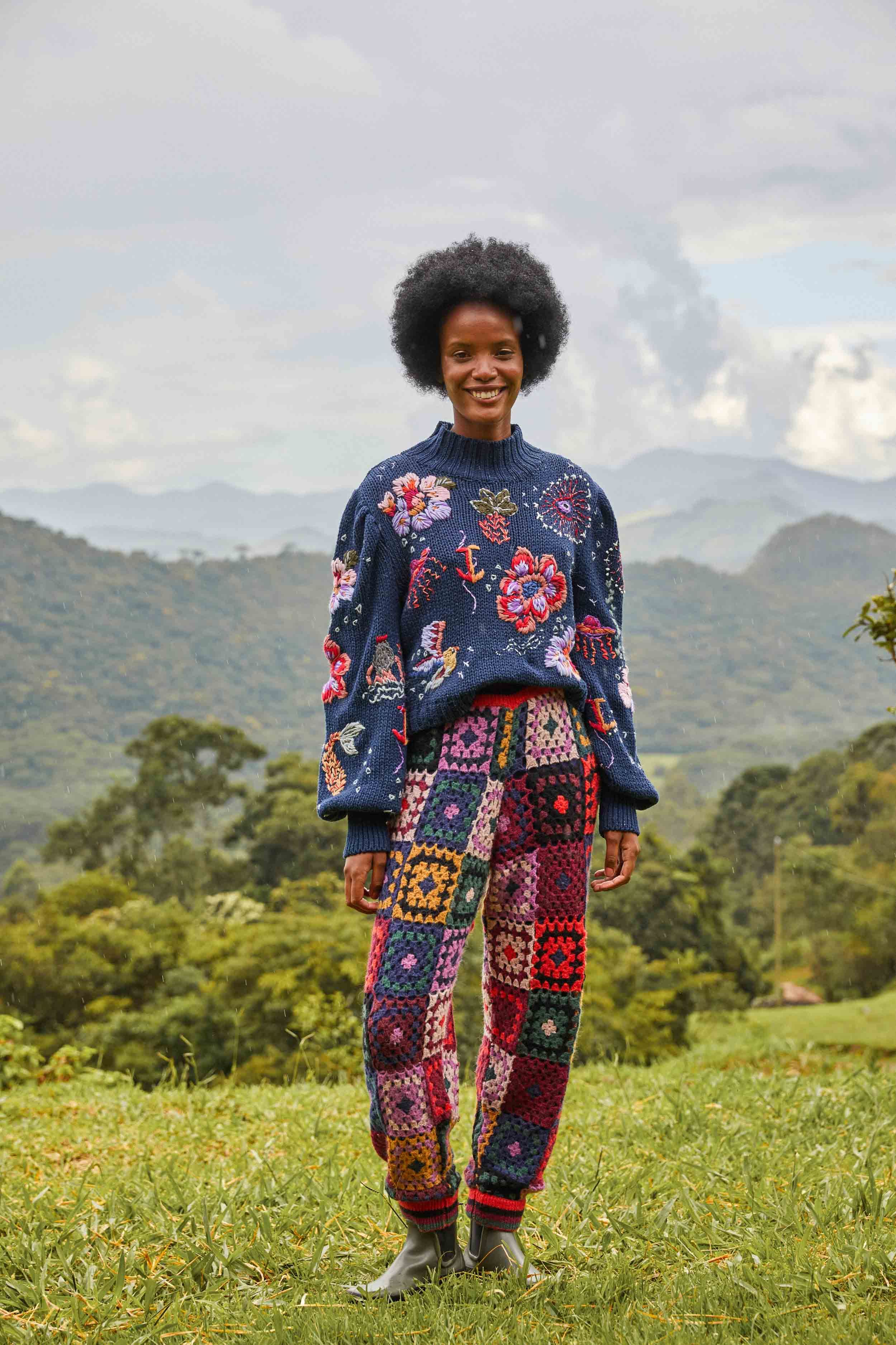 TEAL RIVER CREATURES SWEATER sold by FARM Rio product image thumbnail 4