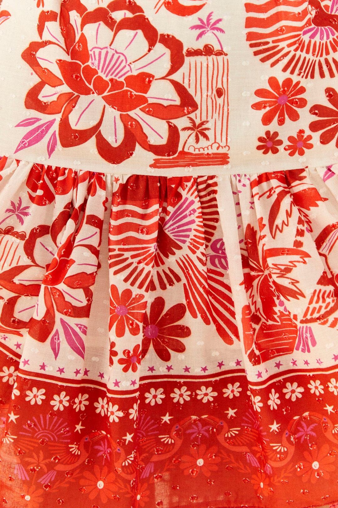 Off-White Rio Tiles Puff Sleeve Mini Dress sold by FARM Rio product image thumbnail 5