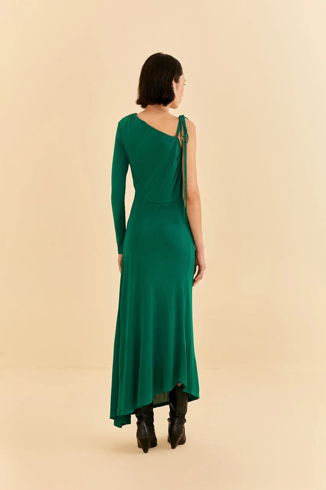 Emerald One Shoulder Midi Dress sold by FARM Rio product image thumbnail 4