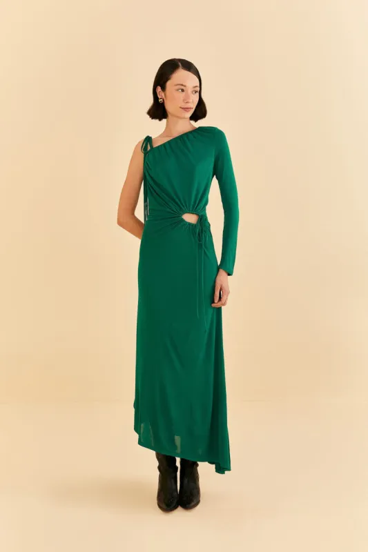 Emerald One Shoulder Midi Dress sold by FARM Rio