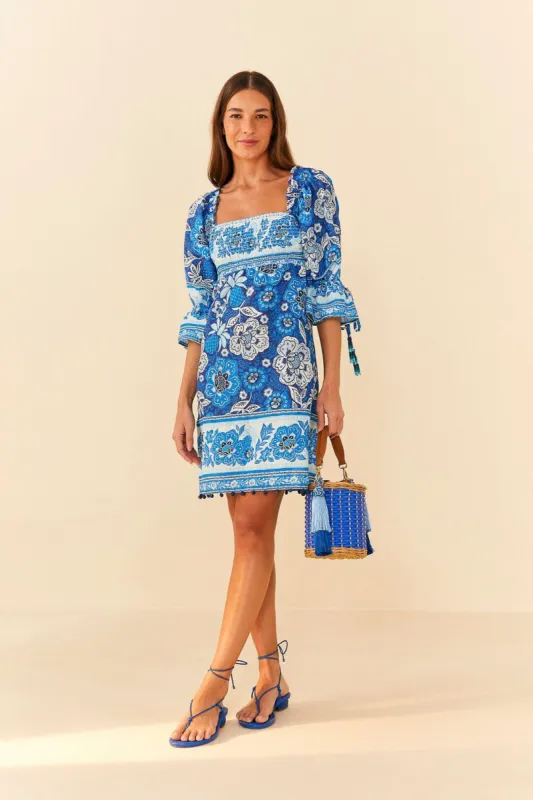 Blue Full Of Flowers Mini Dress sold by FARM Rio