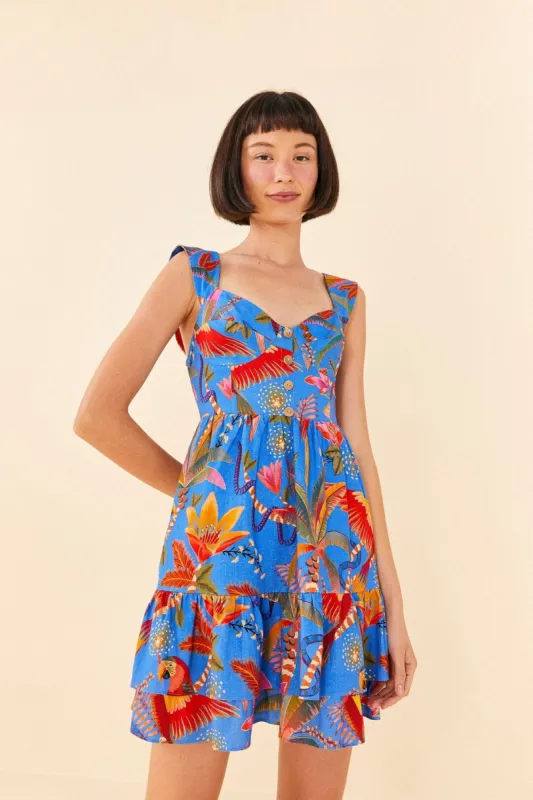 Blue Macaw Party Mini Dress sold by FARM Rio