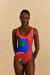 Colorful Leaves One-Piece Swimsuit sold by FARM Rio
