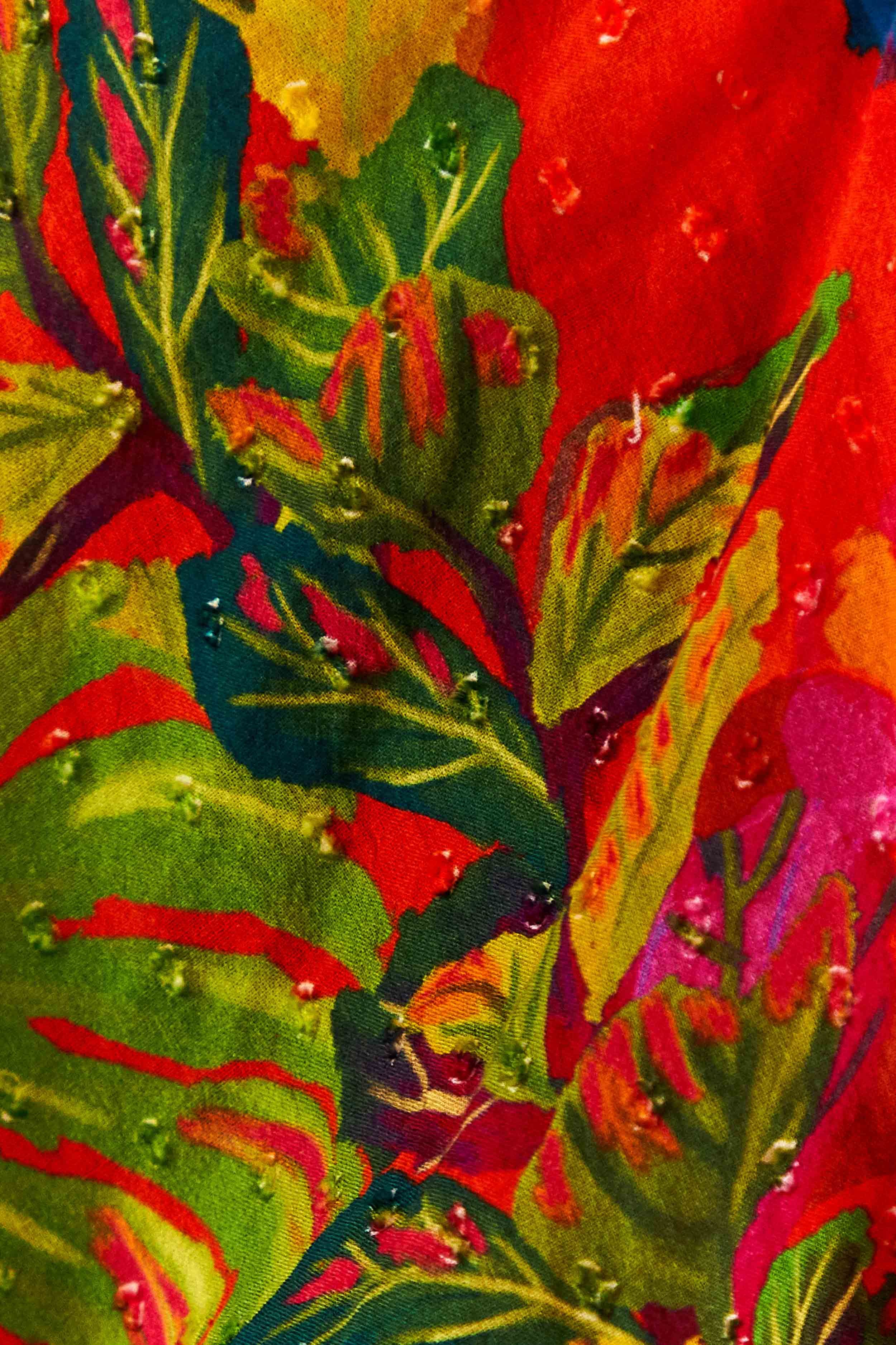 Red Urban Jungle V Neck Top sold by FARM Rio product image thumbnail 6