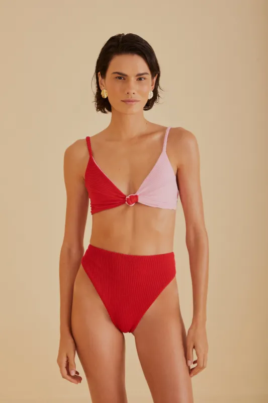 Red High Waist Bikini Bottom sold by FARM Rio