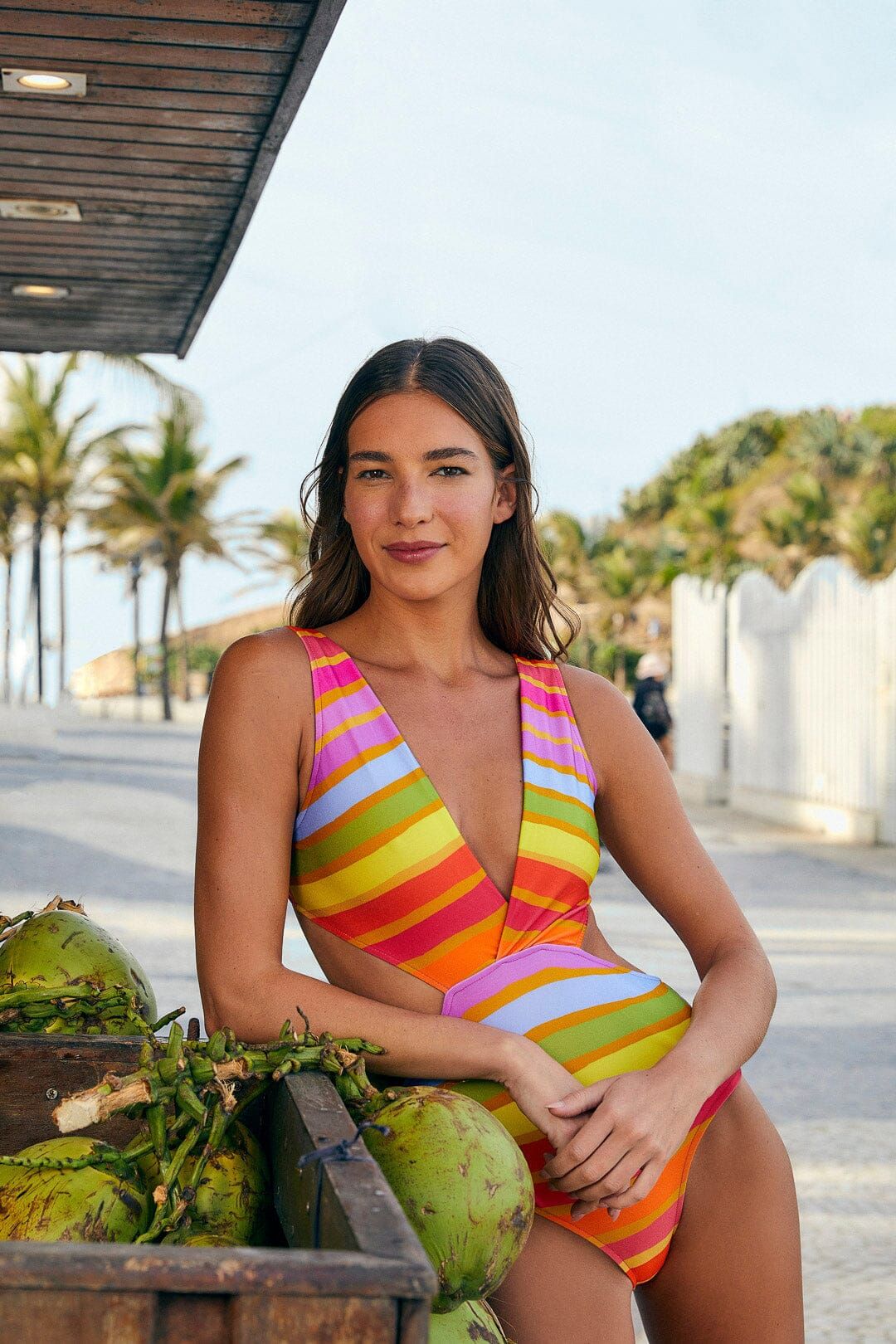 Shiny Stripes One Piece Swimsuit sold by FARM Rio