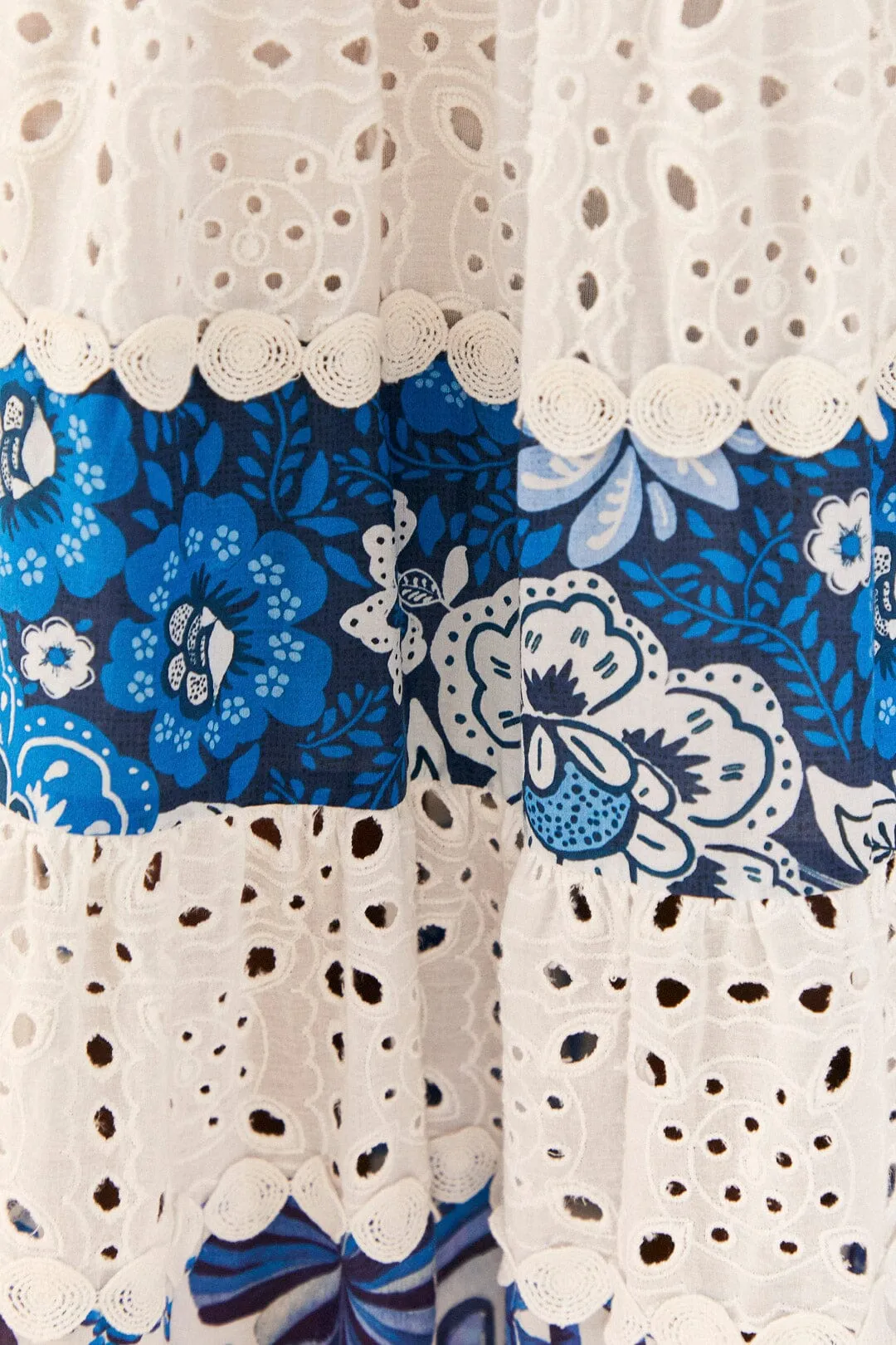 Mixed White And Blue Prints Maxi Dress sold by FARM Rio product image thumbnail 3