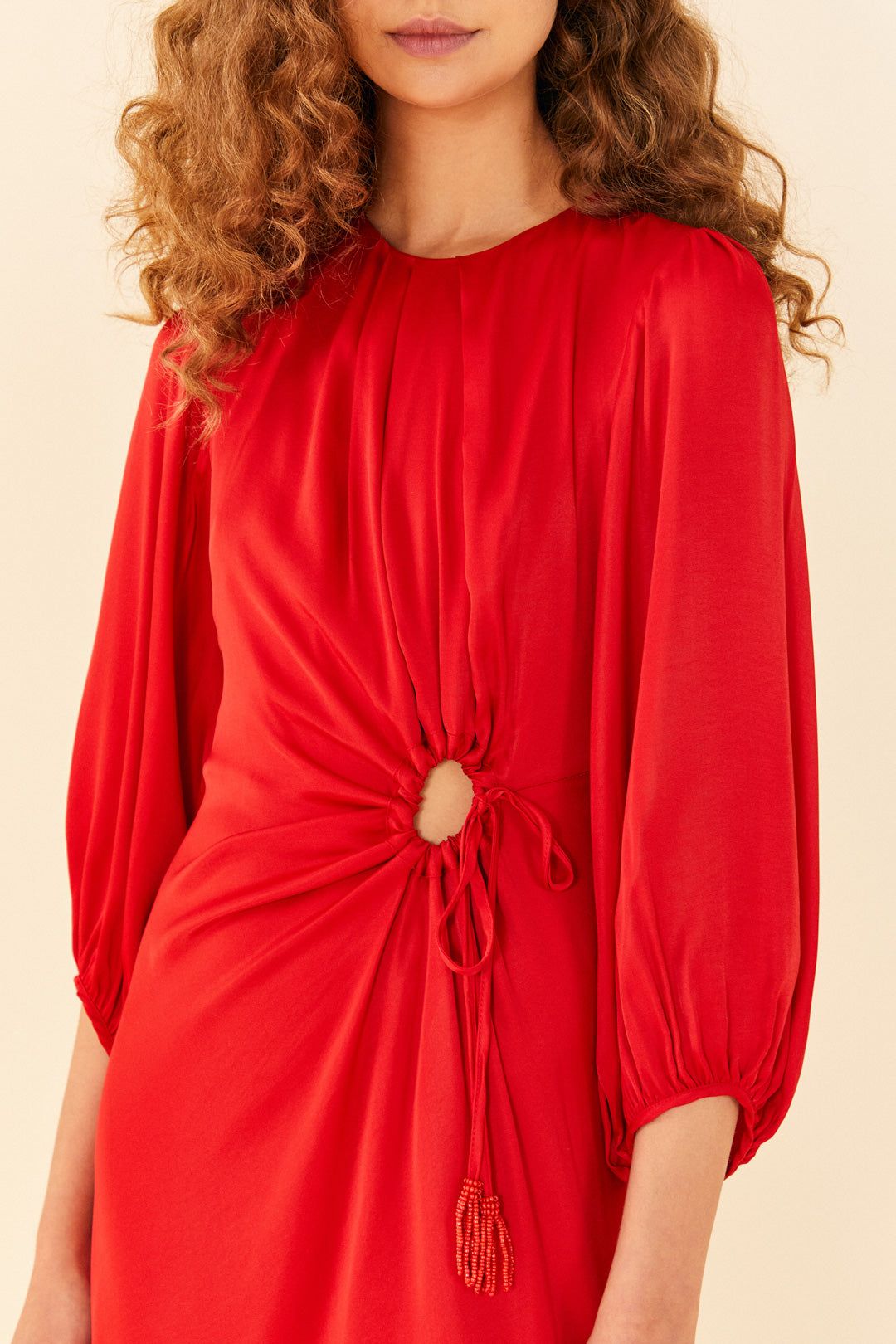 Red Front Circle Cut Out Midi Dress sold by FARM Rio product image thumbnail 3